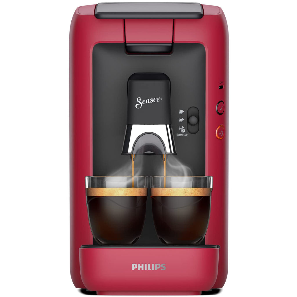 SENSEO Maestro Machine à Café à Dosettes, Réservoir 1,2 L, Intense Plus, Fonction Mémo, Rouge – CSA260/91