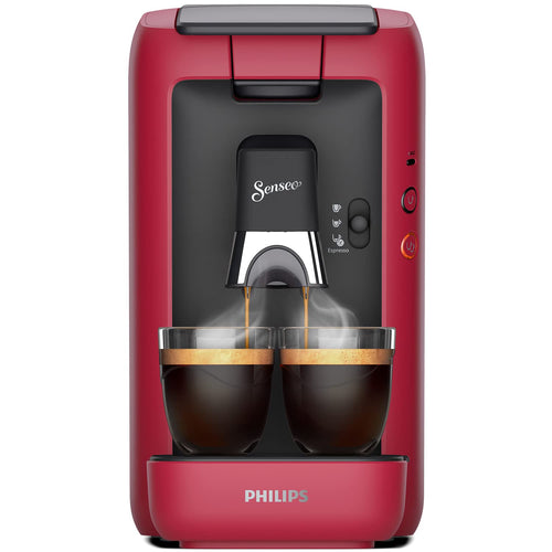 SENSEO Maestro Machine à Café à Dosettes, Réservoir 1,2 L, Intense Plus, Fonction Mémo, Rouge – CSA260/91