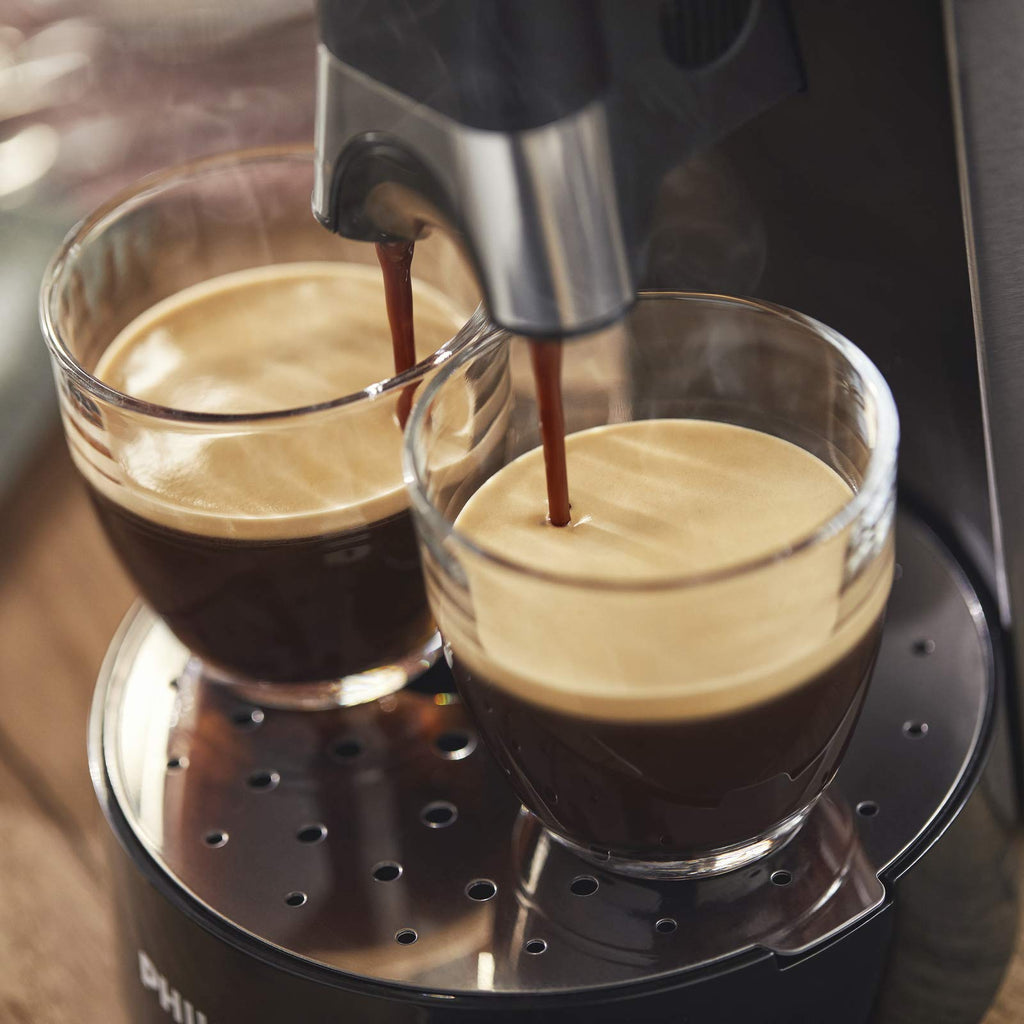 SENSEO Select Eco Machine à Café à Dosettes, Choix de la Force Plus, Fonction Mémo, Crema Plus, Acier Brossé – CSA250/10