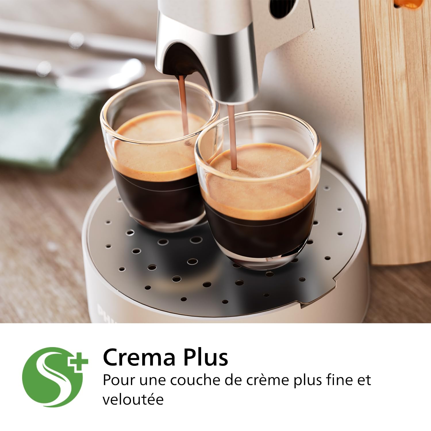SENSEO Select Machine à Café à Dosettes, Intensity Plus, Fonction Mémo, Crema Plus, Blanc Soie – CSA240/06