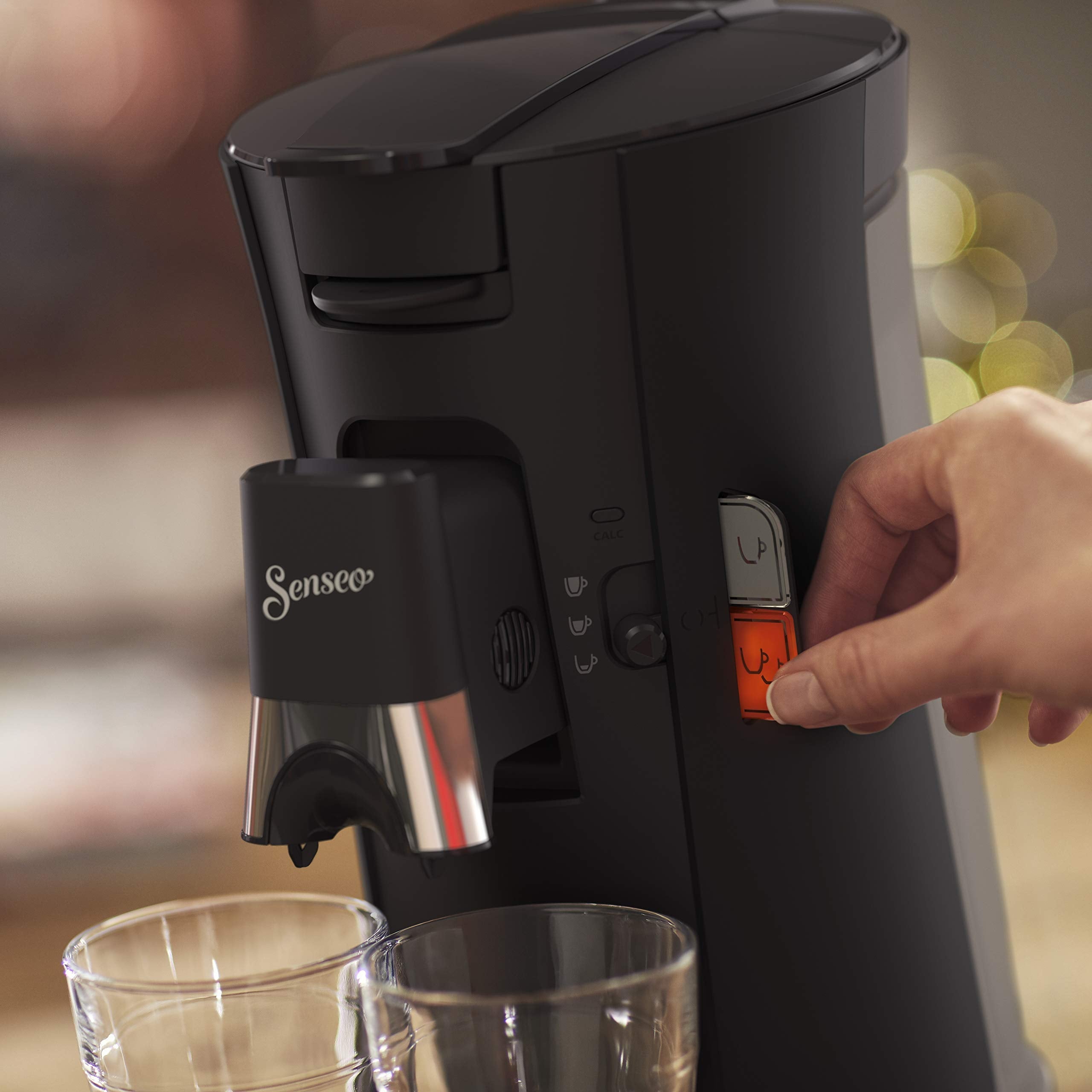 SENSEO Select Machine à Café à Dosettes, Choix de la Force Plus, Fonction Mémo, Crema Plus, Noir – CSA240/60