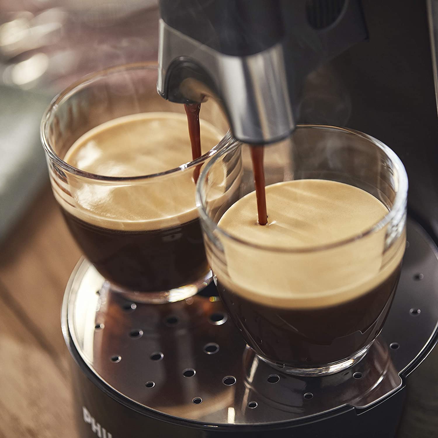 SENSEO Select Eco Machine à Café à Dosettes, Choix de la Force Plus, Fonction Mémo, Noir Moucheté – CSA240/20