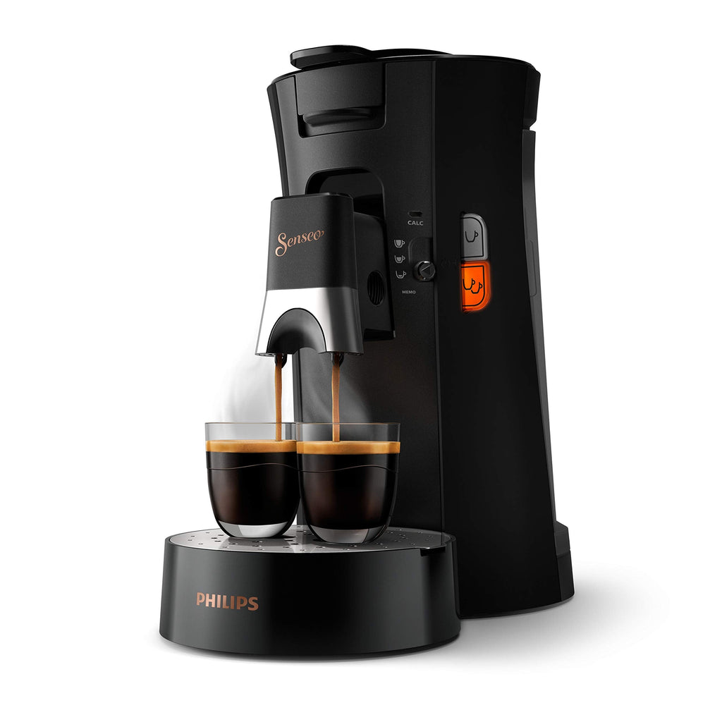 SENSEO Select Machine à Café à Dosettes, Choix de la Force Plus, Fonction Mémo, Crema Plus, Noir – CSA240/60