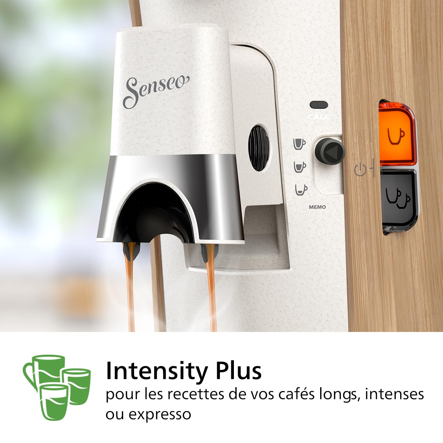 SENSEO Select Machine à Café à Dosettes, Intensity Plus, Fonction Mémo, Crema Plus, Blanc Soie – CSA240/06