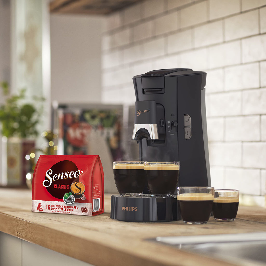 SENSEO Select Machine à Café à Dosettes, Choix de la Force Plus, Fonction Mémo, Crema Plus, Noir – CSA240/60