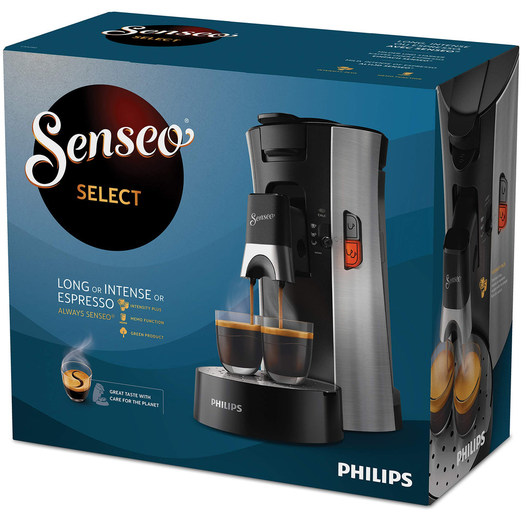 SENSEO Select Machine à Café à Dosettes, Intensity Plus, Crema Plus, Fonction Mémo, Sauge – CSA250/11