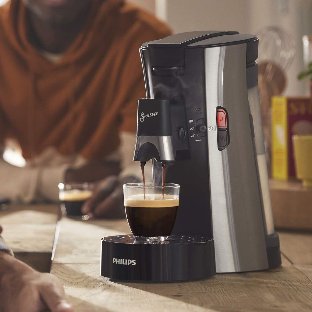 SENSEO Select Machine à Café à Dosettes, Intensity Plus, Crema Plus, Fonction Mémo, Sauge – CSA250/11