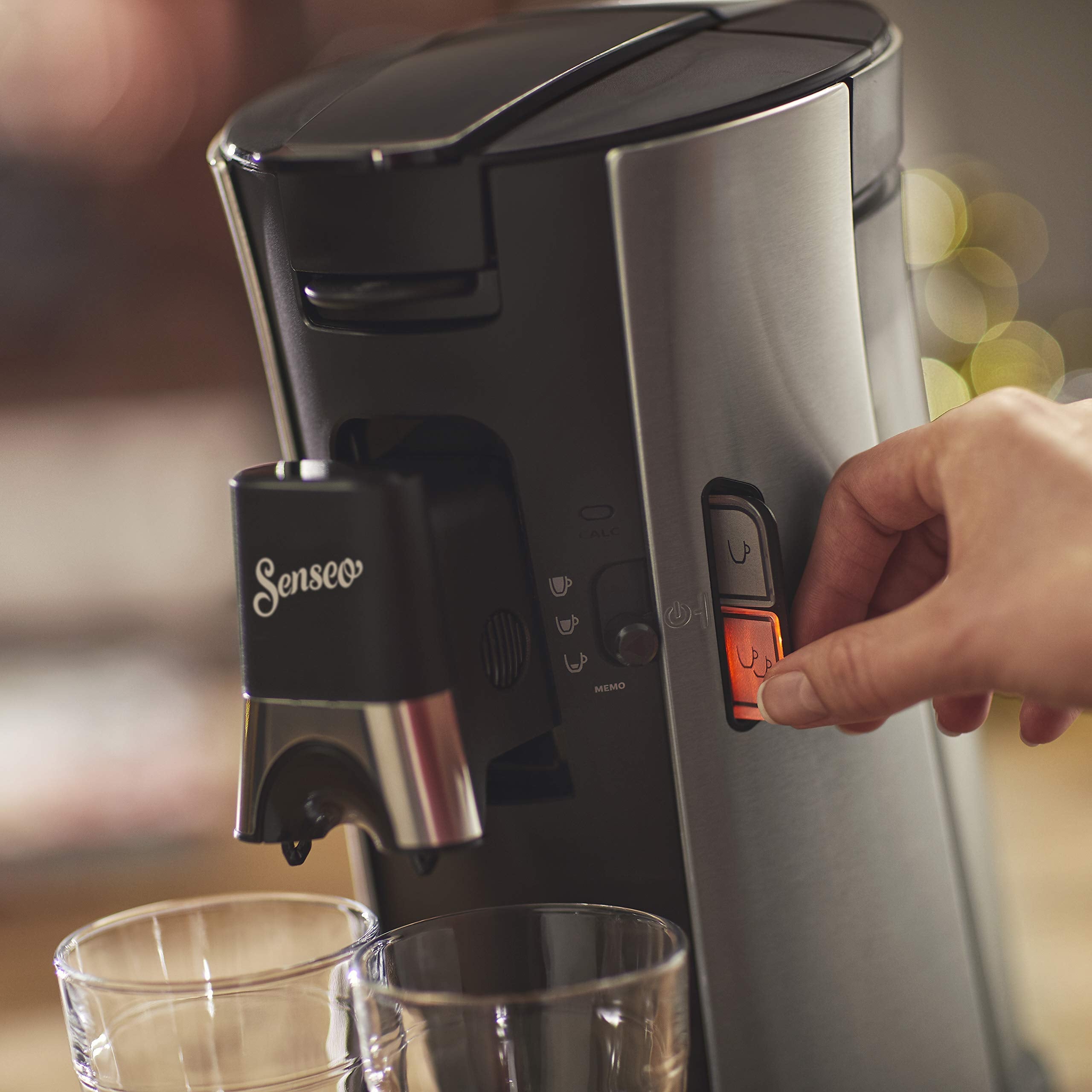 SENSEO Select Machine à Café à Dosettes, Intensity Plus, Crema Plus, Fonction Mémo, Sauge – CSA250/11